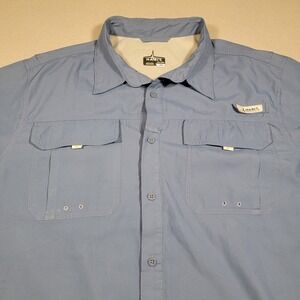 Habit Fishing Shirt Mens Size 2XL‎ Blue Long Sleeve Performance Vented Pockets